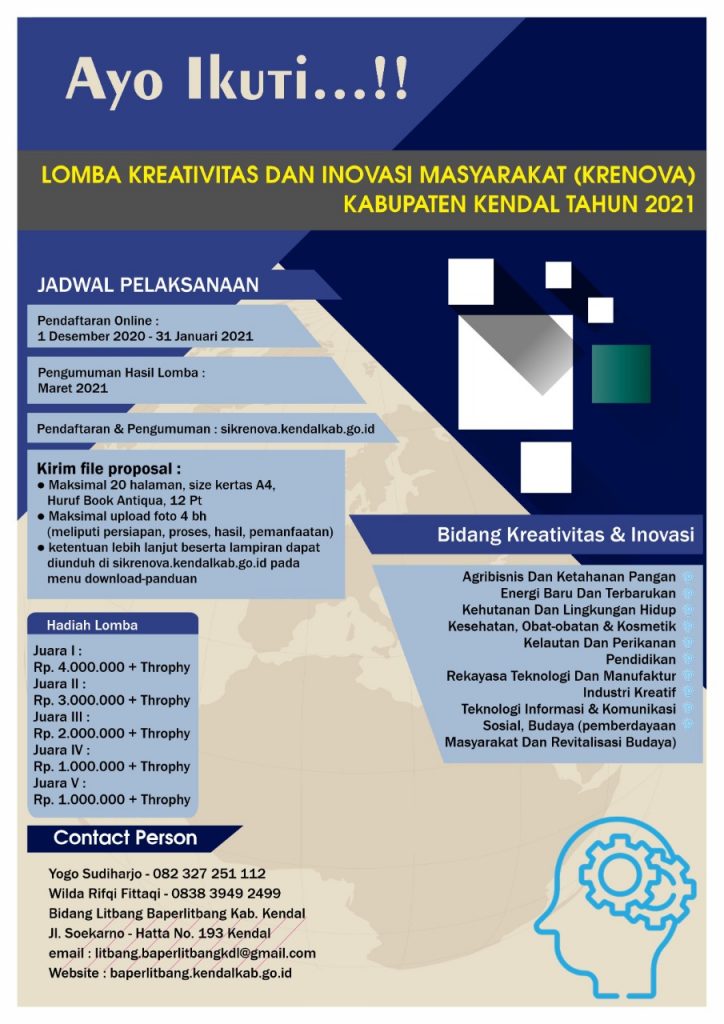 Lomba Kreativitas Dan Inovasi Masyarakat (KRENOVA) Kabupaten Kendal Tahun 2021