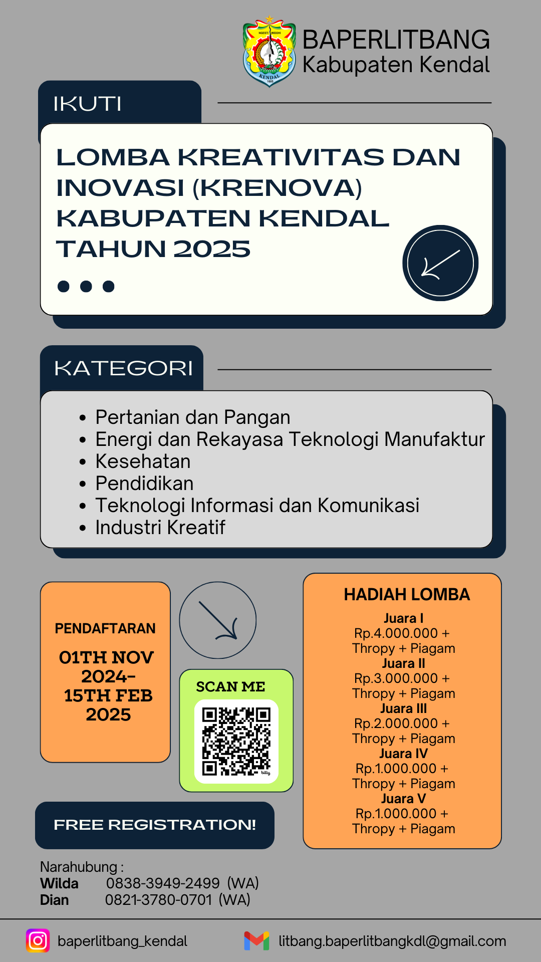 Lomba Kreativitas Dan Inovasi Masyarakat (KRENOVA) Kabupaten Kendal Tahun 2025